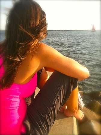 Ashlee looking out at the water